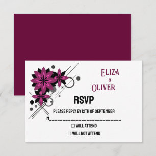 Minimalistischer eleganter moderner Luxus-Bordeaux RSVP Karte