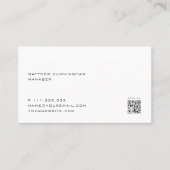 Minimalistischer Eleganter, moderner QR-Code Visitenkarte (Vorderseite)