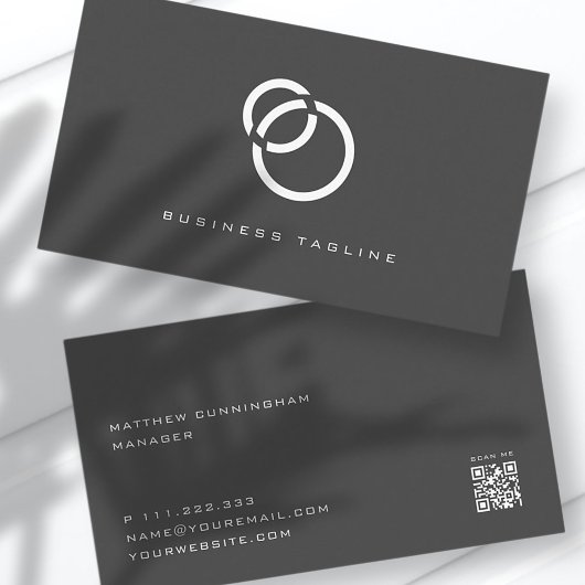 Minimalistischer Eleganter, moderner QR-Code Visitenkarte