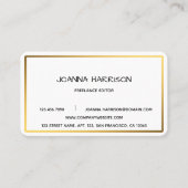 Minimalistischer eleganter moderner Shiny Gold Fra Visitenkarte (Vorderseite)