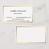 Minimalistischer eleganter moderner Shiny Gold Fra Visitenkarte (Vorne/Hinten)