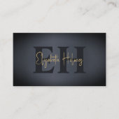 Minimalistischer Eleganter Monogram Dark Navy Blue Visitenkarte (Vorderseite)