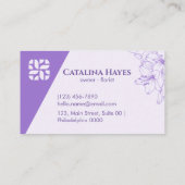 Minimalistischer eleganter Orchid Visitenkarte (Rückseite)