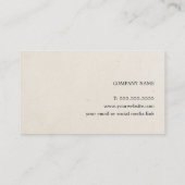 Minimalistischer, eleganter Papiertextur Black-Ber Visitenkarte (Rückseite)