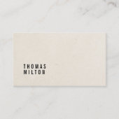 Minimalistischer, eleganter Papiertextur Black-Ber Visitenkarte (Vorderseite)