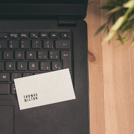 Minimalistischer, eleganter Papiertextur Black-Ber Visitenkarte