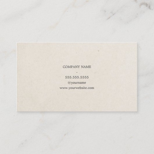 Minimalistischer, eleganter Papiertexturenberater Visitenkarte (Rückseite)