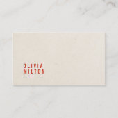 Minimalistischer, eleganter Papiertexturenberater Visitenkarte (Vorderseite)