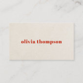 Minimalistischer, eleganter Papiertexturenberater Visitenkarte (Vorderseite)