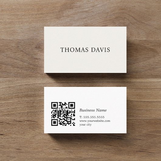 Minimalistischer eleganter QR-Code-Berater Visitenkarte
