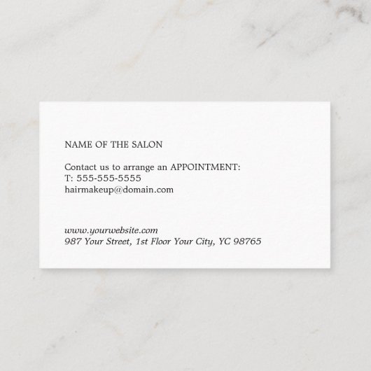 Minimalistischer eleganter Rose Weißer Beauty Coup Rabattkarte (Rückseite)