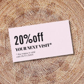 Minimalistischer eleganter Rose Weißer Beauty Coup Rabattkarte