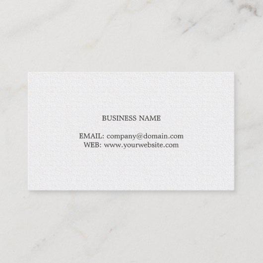 Minimalistischer, eleganter Schlichter Texturberat Visitenkarte (Rückseite)