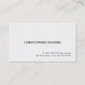 Minimalistischer, eleganter Schlichter Texturberat Visitenkarte (Vorderseite)