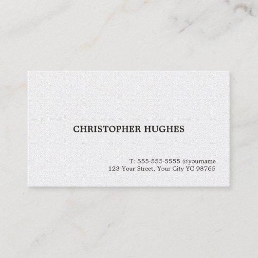 Minimalistischer, eleganter Schlichter Texturberat Visitenkarte (Vorderseite)