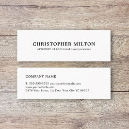 Minimalistischer, eleganter Schwarz-Weiß-Berater Mini Visitenkarte