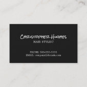 Minimalistischer eleganter Schwarz-Weiß-Friseur Visitenkarte (Vorderseite)