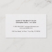 Minimalistischer Eleganter Schwarz-Weiß-Haarstil Visitenkarte (Rückseite)