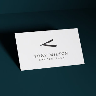Minimalistischer eleganter Schwarz-weißer Friseur Visitenkarte