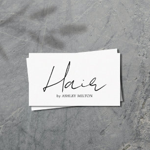 Minimalistischer Eleganter Schwarz-weißer Friseurs Visitenkarte