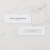 Minimalistischer eleganter Schwarz-weißer Mini Visitenkarte (Vorne/Hinten)