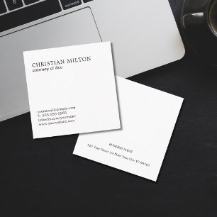 Minimalistischer eleganter Schwarz-weißer Quadratische Visitenkarte