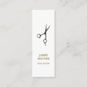 Minimalistischer Eleganter Schwarzer Haarstil Mini Visitenkarte (Vorderseite)