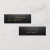 Minimalistischer eleganter schwarzer mini visitenkarte (Vorne/Hinten)