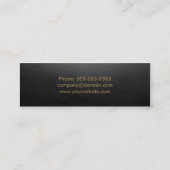 Minimalistischer eleganter schwarzer mini visitenkarte (Rückseite)