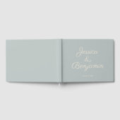 Minimalistischer eleganter Script-Dusty Blue Weddi Gästebuch (Voll)