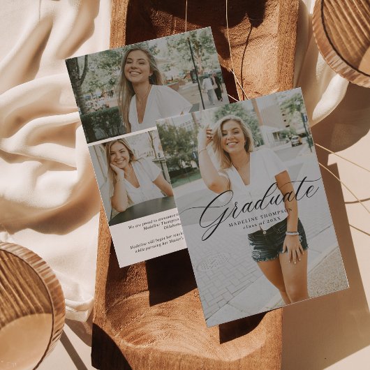 Minimalistischer eleganter Script-Foto Collage Abs Ankündigung