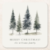 Minimalistischer eleganter skandinavischer Weihnac Rechteckiger Pappuntersetzer (Vorderseite)