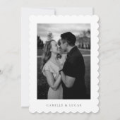 Minimalistischer eleganter Text und Foto | SAVE TH Einladung (Rückseite)