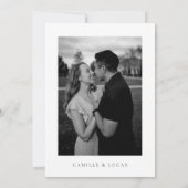 Minimalistischer eleganter Text und Foto | SAVE TH Einladung (Rückseite)