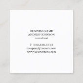 Minimalistischer, eleganter Textur Light Gray Bera Quadratische Visitenkarte (Rückseite)