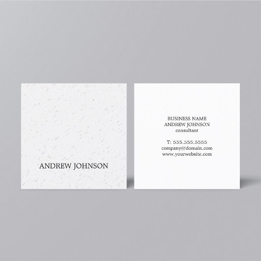 Minimalistischer, eleganter Textur Light Gray Bera Quadratische Visitenkarte