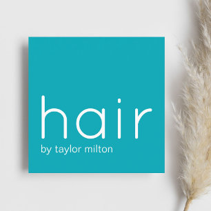 Minimalistischer, eleganter türkisfarbener Stylist Quadratische Visitenkarte