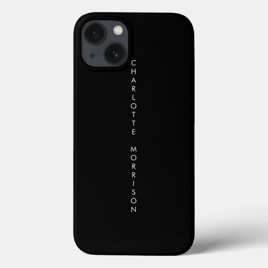 Minimalistischer, eleganter vertikaler Name monosc Case-Mate iPhone Hülle (Rückseite)