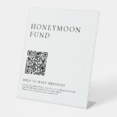 Minimalistischer Eleganter Wedding Honeymoon Fund Sockelschild (Vorderseite)