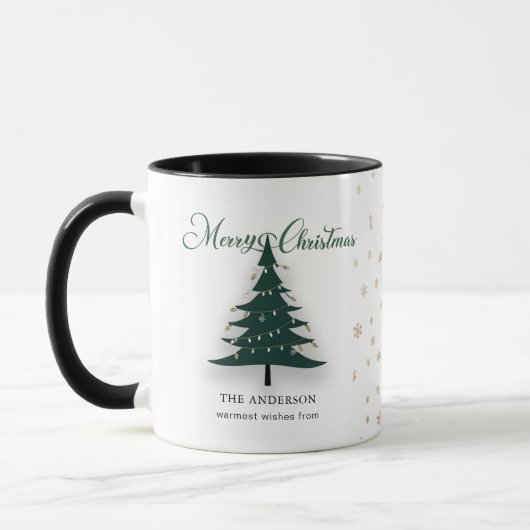 Minimalistischer Eleganter Weihnachtsbaum Tasse (Links)