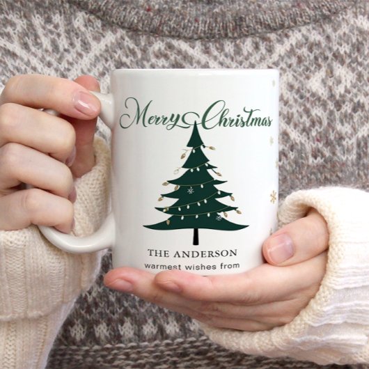 Minimalistischer Eleganter Weihnachtsbaum Tasse
