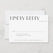 Minimalistischer, eleganter weißer Hintergrund RSVP Karte (Vorderseite)