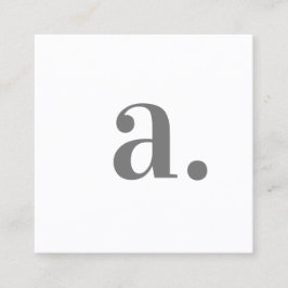 Minimalistischer, eleganter weißer Monogram, moder Quadratische Visitenkarte