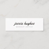 Minimalistischer eleganter weißer schwarzer mini visitenkarte (Vorderseite)