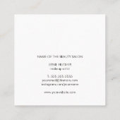 Minimalistischer eleganter White Black Makeup Arti Quadratische Visitenkarte (Rückseite)