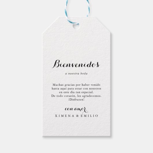 Minimalistischer Empfang Geschenkanhänger (Vorderseite)