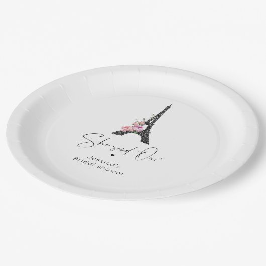 Minimalistischer Empfang in Paris Pappteller (Schrägansicht)