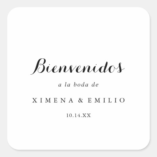 Minimalistischer Empfang Quadratischer Aufkleber (Vorderseite)