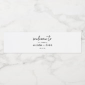 Minimalistischer Empfang unserer Gastgeschenke Hoc Wasserflaschenetikett (Einzelnes Label)