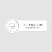Minimalistischer Endodontist Namensschild (Vorderseite)